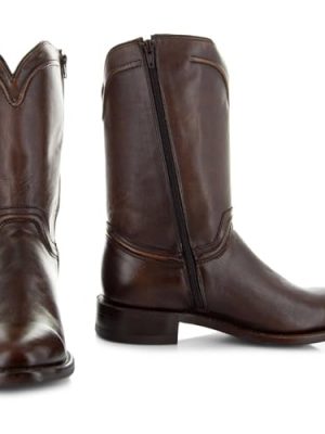 Men's Roper Cowboy Boots, Genuine Leather Men's Cowboy Boots, Western Boots For Men H4003