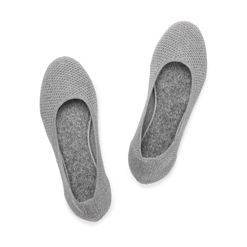 Women??s Ballet Flat Shoes Knit Dress Shoes Round Toe Slip On Ballerina Flats for Woman Low Wedge Comfort Soft