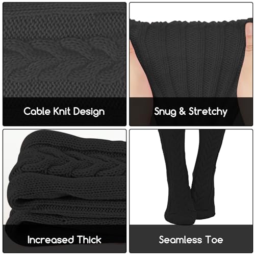 41Eih4AMK0L.jpg Women's Cable Knitted Boot Socks Extra Long Thigh High Winter Stockings Over Knee Leg Warmers