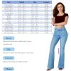 Flare Jean Leggings for Women,Bell Bottom Jeans for Women Knit Crossover High Waisted Bootcut Jean