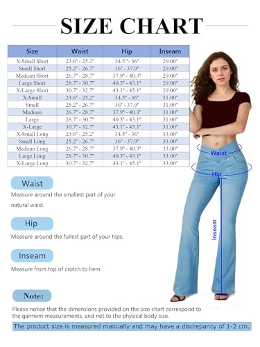 Flare Jean Leggings for Women,Bell Bottom Jeans for Women Knit Crossover High Waisted Bootcut Jean