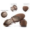 Women's Ankle Strap Flats - Comfortable Round Toe Dress Shoes with Adjustable Buckle, Criss-Cross Design for Work, Wedding,