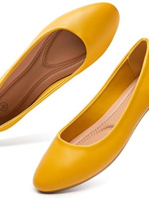 Women's Flats Shoes Ballet Flats Dress Shoes Comfortable PU Leather Slip on Shoes for Women