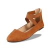 Women's Flats Comfortable Fashion Shoes for Women with Elastic Ankle Straps Dressy Ballerina Style Closed Toe s for Women Casual