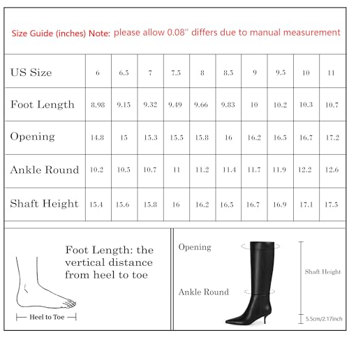 41LxiaRGILL.jpg Knee High Boots Women Faux Leather Boots Low Heel Square Toe Side Zipper Fall Long Tall Boots for Women