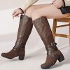 Women's Knee High Boots with Chunky Heel, Pointed Toe, Comfortable and Fashionable for Fall and Winter Wear for Women.