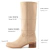 41PbHz1HtxL.jpg Women's Knee High Campus Boots Square Toe Chunky Block Low Heel Vintage Long Boots for Women Wide Calf