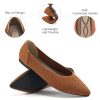 Womens Ballet Flats Dress: Comfortable Pointed Toe Knit Flat for Women - Casual Slip On Walking Shoes