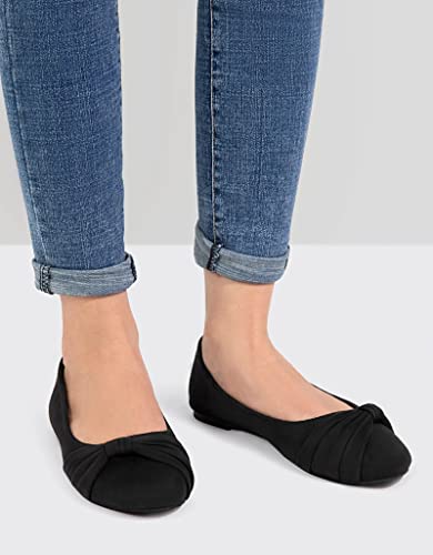 Women's Flats Shoes Faux Suede Round Toe Ballet Dressy Flats Comfortable Slip On Walking Shoes