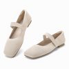 41RtxztJZWL.jpg Wide Toe Box Flats Women Comfort Slip On Ballet Shoes Mary Jane Dressy Knit Flats with Adjustable Straps Washable Casual Office