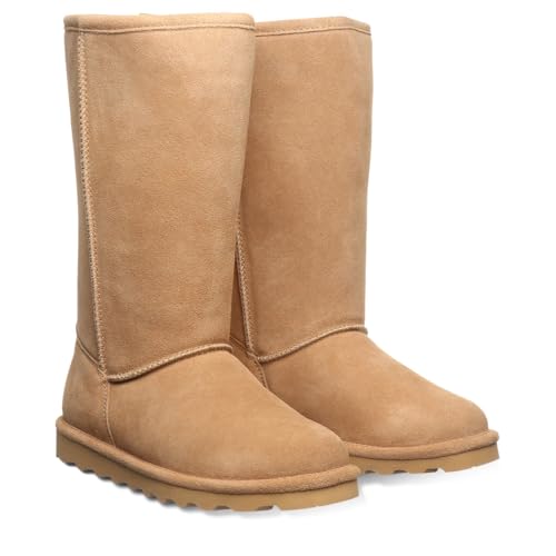 Women's Elle Tall Iced Coffee Size 7 | Women's Classic Suede Pull On Comfortable Winter Boot