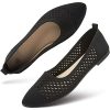 41VY2j7hUbL.jpg Women's Flats Shoes Women Comfortable Dress Shoes Black Pointed Toe Flats Ballet Mesh Knit Flat Dressy Slip on Business Casual