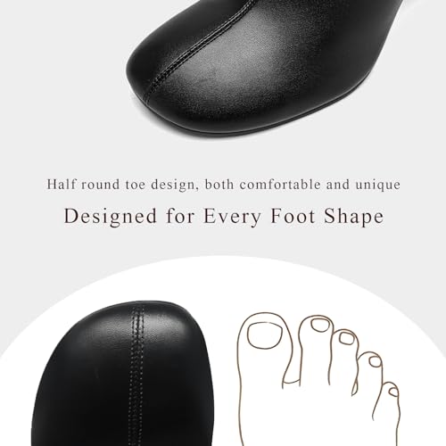 41YCc1MO2IL.jpg Knee High Boots for Women Chunky High Heel Round Toe Tall Long Boots with Side Zipper