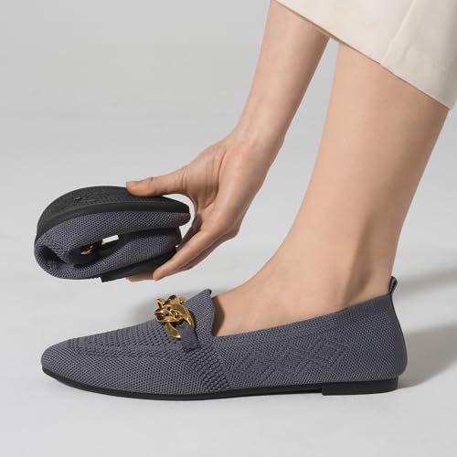 41YhhTXmWvL.jpg Women's Casual Dressy Loafers, Comfortable Mesh Slip On Loafers, Summer Breathable Lightweight Pointed Toe Flats Shoes for Women
