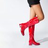 Gogo Boots for Women Square Toe Chunky Knee High Boots Side Zipper Boot Disco Costumes Dress Party Boots