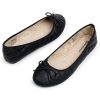 Women??s Aster Ballet Flats | Patent Leather Slip-On Shoes | Quilted Pillow Stitch | Rounded Toe | Everyday Comfortable Fashion