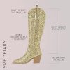 41cwLqWsn4L.jpg Sparkly Cowgirl Boots for Women Side Zipper Tall Wide Calf Western Knee High Cowboy Boots Chunky Heels Glitter Sequin Party