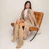 41eN5BwsiL.jpg Women's Suede Knee High Boots Square Toe Stiletto Heels Wide Calf Tall Boots