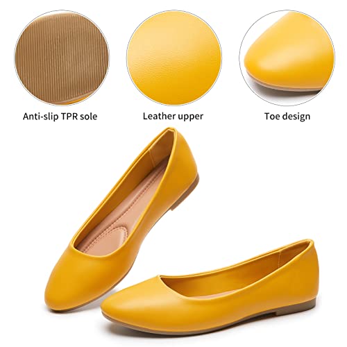 41ff7ido3OL.jpg Women's Flats Shoes Ballet Flats Dress Shoes Comfortable PU Leather Slip on Shoes for Women