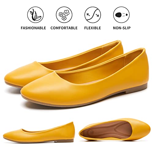 41g1WNqE4rL.jpg Women's Flats Shoes Ballet Flats Dress Shoes Comfortable PU Leather Slip on Shoes for Women