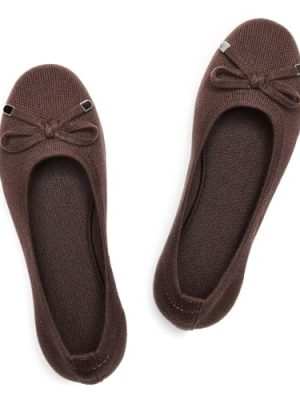 Women's Ballet Flats Round Toe Walking Flats Slip On Work Shoes Knitted Flats Shoes for Woman Soft Lightweight