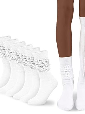 Womens Slouch Sock Scrunch Socks Soft Long Boot Socks for Women Stacked High Sock 2-3 PACK