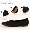 41he1o1QOL.jpg Flats for Women Pointed Toe Knit Ballet Comfortable Dressy Washable Flat Shoes