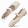 41i4IRpresL.jpg Wide Toe Box Flats Women Comfort Slip On Ballet Shoes Mary Jane Dressy Knit Flats with Adjustable Straps Washable Casual Office