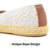 Women's Black Flats with Flower Embroideried,White Lace Ballet Flats,Comfortable Dress Flats