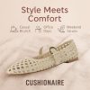 41icmf8y8lL.jpg Weston Women??s Hand Woven Dressy Ballet Flats ?C Faux Leather Mary Jane with Adjustable Strap & Memory Foam