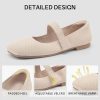 41jTZn6hRsL.jpg Wide Toe Box Flats Women Comfort Slip On Ballet Shoes Mary Jane Dressy Knit Flats with Adjustable Straps Washable Casual Office