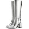 41jw8v6MYML.jpg Knee High Boots for Women Chunky Block Heel Tall Boots Pointed Toe Side Zipper Fashion Dress Long Boots