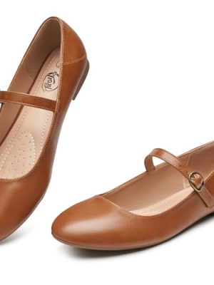 Mary Jane Ballet Flats, Black Flats for Women, Ankle Strap Dressy Comfortable Flats