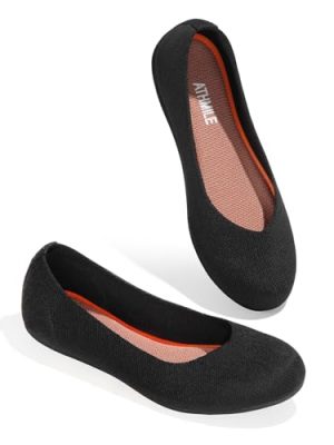 Women's Flat Ballet Shoes Knit Flat Shoes for Women Round Toe Slip on Women Flats for Dressy Casual Office Work Wedding Comfort