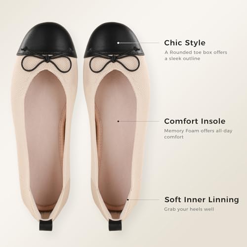 Ballet Flats Shoes for Women, Round Toe Casual Comfortable Flats for Women Dressy and Daily Work