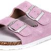 Women Men Slide Cork Sandal Flat Adjustable Strap Buckle Slip on Casual Open Toe Shoes Suede Summer