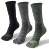 41vBAQy-2JL.jpg Merino Wool Toe Socks For Hiking Men&Women Thermal Winter Warm Boot Work Cushion Five Finger Socks 3 Pairs