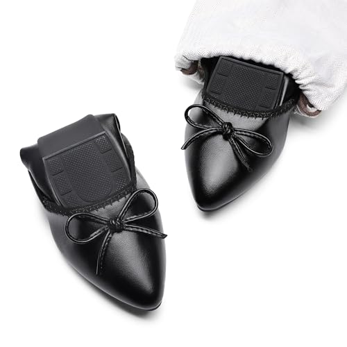 41vMeCvhApL.jpg Women's Foldable Flats Shoes Pointed Toe Ballet Flats Bowknot Comfort Slip on Dress Shoes