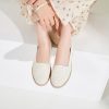 Women's Black Flats with Flower Embroideried,White Lace Ballet Flats,Comfortable Dress Flats