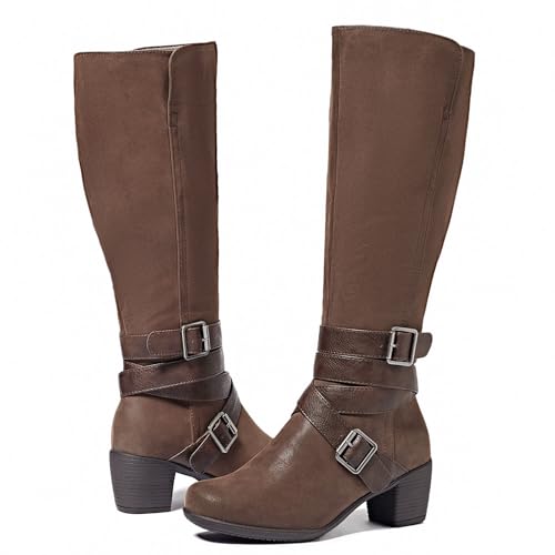 Women's Knee High Boots with Chunky Heel, Pointed Toe, Comfortable and Fashionable for Fall and Winter Wear for Women.