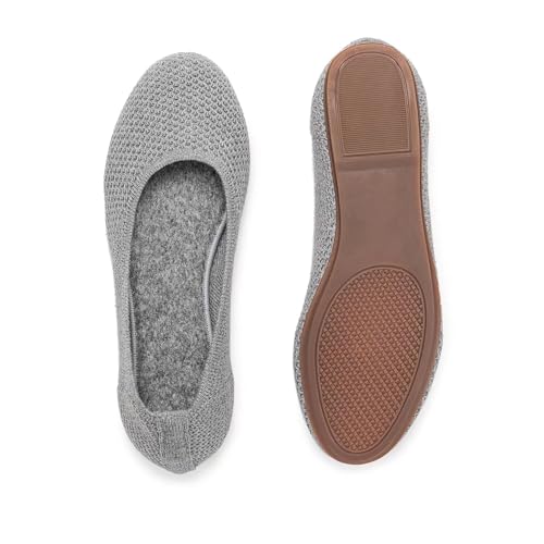 Women??s Ballet Flat Shoes Knit Dress Shoes Round Toe Slip On Ballerina Flats for Woman Low Wedge Comfort Soft