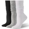 3 Pairs Slouch Socks for Women, Long Slouchy Scrunch Socks, Knit Chunky Boot Sock