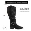 Women's Extra Wide Calf Knee High Boots, Wide Width Slouchy Knee-High Boots.