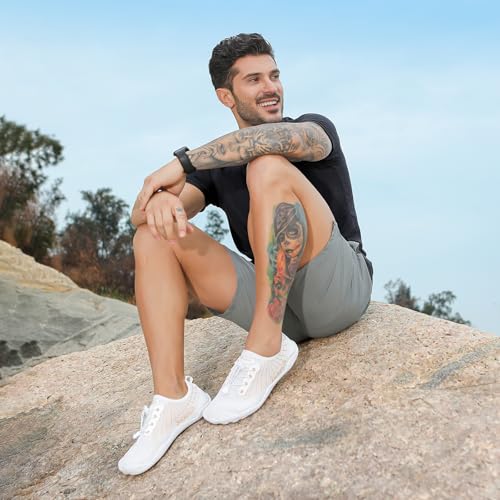 Water Shoes for Men and Women, Barefoot Aqua Socks, Wide Fit Beach Swimming Pool Shoes, Anti-Slip Outdoor Walking Hiking