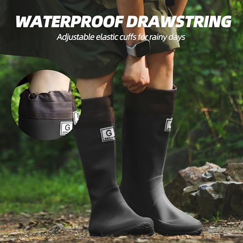 Wasserflux Women??s Mid-Calf Rain Boots ?C Waterproof Foldable Rubber Boots with Adjustable Cuff, Anti-Slip Sole, Lightweight for