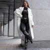 Fold Over Boots Women's Knee high Shark Boots Pointed Toe Wedge Heel Flat Shoes For Fall Winter Dress Boots