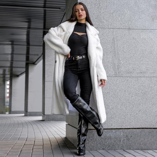 Fold Over Boots Women's Knee high Shark Boots Pointed Toe Wedge Heel Flat Shoes For Fall Winter Dress Boots