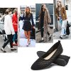 51mWFiTzFWL.jpg Women's Flats Shoes Women Comfortable Dress Shoes Black Pointed Toe Flats Ballet Mesh Knit Flat Dressy Slip on Business Casual
