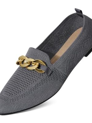 Women's Casual Dressy Loafers, Comfortable Mesh Slip On Loafers, Summer Breathable Lightweight Pointed Toe Flats Shoes for Women