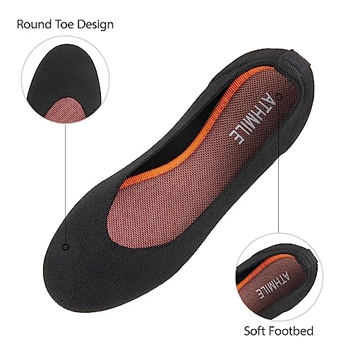 51of-NXtSL.jpg Women's Flat Ballet Shoes Knit Flat Shoes for Women Round Toe Slip on Women Flats for Dressy Casual Office Work Wedding Comfort